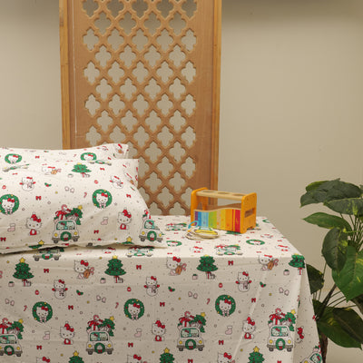 King size bedsheet with 2 pillow cases.