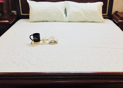 KING SIZE SATEEN BEDSHEET MINIMAL PRINT FULL SIZE 260X280CM